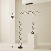 Black Twist Floor Lamp Living Room Light Integrated LED Standard Standing Light