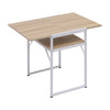 2-Tier Extendable Computer Desk Breakfast Dining Table for Small Space Foldable