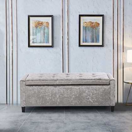 Luxury Ottoman Storage Stool Trunk Toy Bedding Blanket Box Chesterfield Bench UK