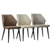 Dining Chair PU Soft High Wide Backrest Metal Legs Dining Room Brown Grey Beige
