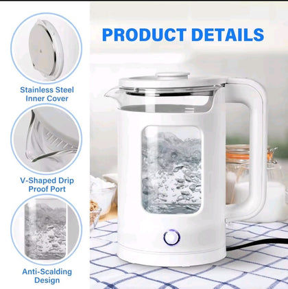 1.8L 1500w Electric Glass Kettle Quick Boil Stylish Kettle Modern Look