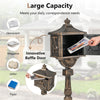 Cast Aluminum Mailbox Lockable Security Postal Box Letter Box w/Baffle Door