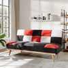 6FT Retro Patchwork Sofa Bed Click-Clack 3 Seater Rainbow Multi-Coloured Sofabed