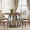 Tribesigns Round Dining Table, 118 cm Farmhouse Wood Kitchen Table for 6 People