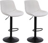 Ralex-chair Bar Stools Set of 2,Swivel Counter Height Barstools with Back,White