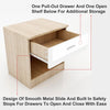 2 x Bedside Table Cabinet Storage High Gloss Drawer Bedroom Furniture White&Oak