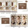 LED Hollywood Makeup Mirror Large Vanity Light Mirror with 15 Dimmable LED Bulbs