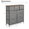 9 Drawer Chest of Drawers Fabric Dresser Bedside Storage Organizer Unit Bedroom