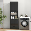 190cm Tall Freestanding Cupboard Kitchen Pantry Cabinet w/ Doors & Shelves Black