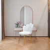 Velvet Shell Accent Chair Padded Upholstered Vanity Lounge Seat Gold Metal Legs