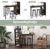 3PCS Bar Table Set, Industrial Counter Height Dining Table and 2 Stoo