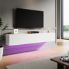 Floating High Gloss 140cm TV Stand Cabinet White LED Wall Mounted Storage Unit