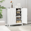 Freestanding Wooden Shoe Rack with Adjustable Shelves-White