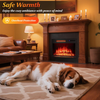 Electric Fireplace Heater Flame Effect Remote Freestanding Black With Timer LED