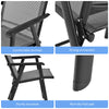 Set of 2 Folding Chairs Garden Fabric Chairs Indoors Outdoors Seat w/Armrests
