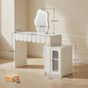 Dressing Table With LED Clound Mirror Makeup Desk Vanity Scalable Cabinet White