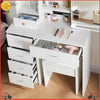 Bedroom Dressing Table Mirror with Lights Stool Makeup Vanity Set Desk，6 Drawers