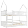 Kids Bunk Beds Wooden Single Size Bed Treehouse Bed Pine Wood Bed Frame White