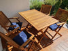 Garden Dining Table and Chair Rustic Wooden Patio Furniture 4 Seater Folding Set