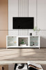 White Wooden TV Cabinet with 18 inch Electric Fireplace TV Cabinet Fireplace Set