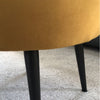 Mustard Plush Velvet Round Pouffe Footstool with Designer Metal Legs Luxury styl