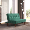 Fabric Sofa Bed Click Clack Sofabed 2 Seater Recliner Couch Settee Oak Wood Legs