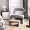 Accent Chair Upholstered Velvet Chair and Ottoman Set
