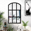 Extra Large Arched Wall Mirror Sticker Black Wooden Framed Window Style Mirror