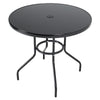 80cm Black Round Garden Table Outdoor Cafe Patio Dining Table with Parasol Hole