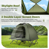 Foldable Green Off-Ground Camping Combo 2-Person Camping Cot Tent