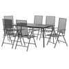 7 Piece Garden Dining Set Anthracite Steel vidaXL