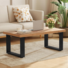 Coffee Table Farmhouse 120cm Rectangle Wooden Oak Black Living Room Center Unit
