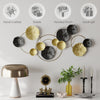 Metal Wall Art with Lotus-Leaf Design, Hanging Wall Sculpture for Living Room