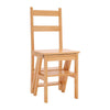 Wooden Chair/Step Stool 4-Step Reversible Folding Library Ladder