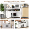 Wooden Storage Cabinet Freestanding Bar Buffet Sideboard with Wine Rack Drawer