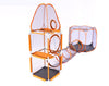 Cat Playhouse 3 in 1 3 Levels Outdoor Hexagon Tunnel Pop Up Folding Enclosure