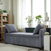 Grey Ottoman Window Seat Hidden Storage Box Bench Chenille Home Living Furniture