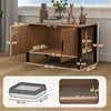 Cat Litter Box Enclosure, Hidden Litter Box Furniture with Tall Legs, Dark Brown