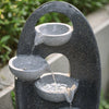 Outdoor Solar Water Feature Garden Fountain Water Cascade Stone Bowls Waterfall