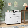 Rolling Lateral File Cabinet Printer Stand 5-Drawer Chest with Door-White