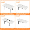 Elegant White Dining Table Extendable 130-160cm Table Extended For 4-12 Person