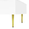 Modern High Gloss White Coffee Table Drawers Storage Tea Table with Metal Legs
