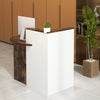 Reception Desk Front Computer Table Space Saving Corner Writing Desk Workstation