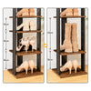 Shoe Rack Wooden, Tall 28 x 28 x 113 cm, Rustic Brown + Black