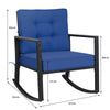 Outdoor Wicker Rocking Chair Heavy-Duty Steel Frame Patio Rattan Rocker Chair
