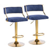 2pcs Thick Corduroy Bar Stools Breakfast Kitchen Chair Swivel Bar Stool
