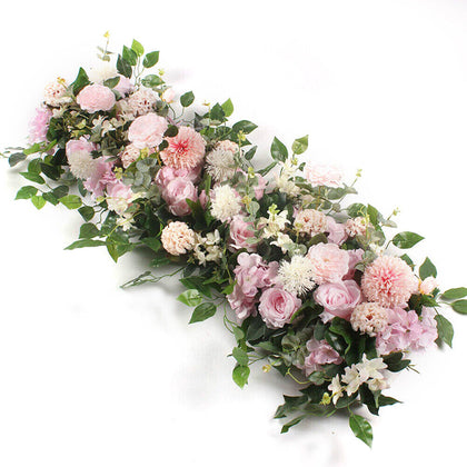 100cm Pink Artificial Rose Hydrangea Row Flowers Wall Decor DIY Wedding Stand