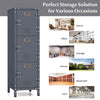 COSTWAY Metal Storage Locker 100cm Industrial Cabinet w/ 3 Lockable Doors,