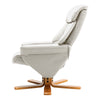 Swivel Recliner Chair Beige PU Leather Armchair Office Lounge Sofa w/ Foot Stool