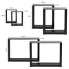 2Pcs Black Industrial Metal Box Section Table Legs Desk Bench Square Frame Legs